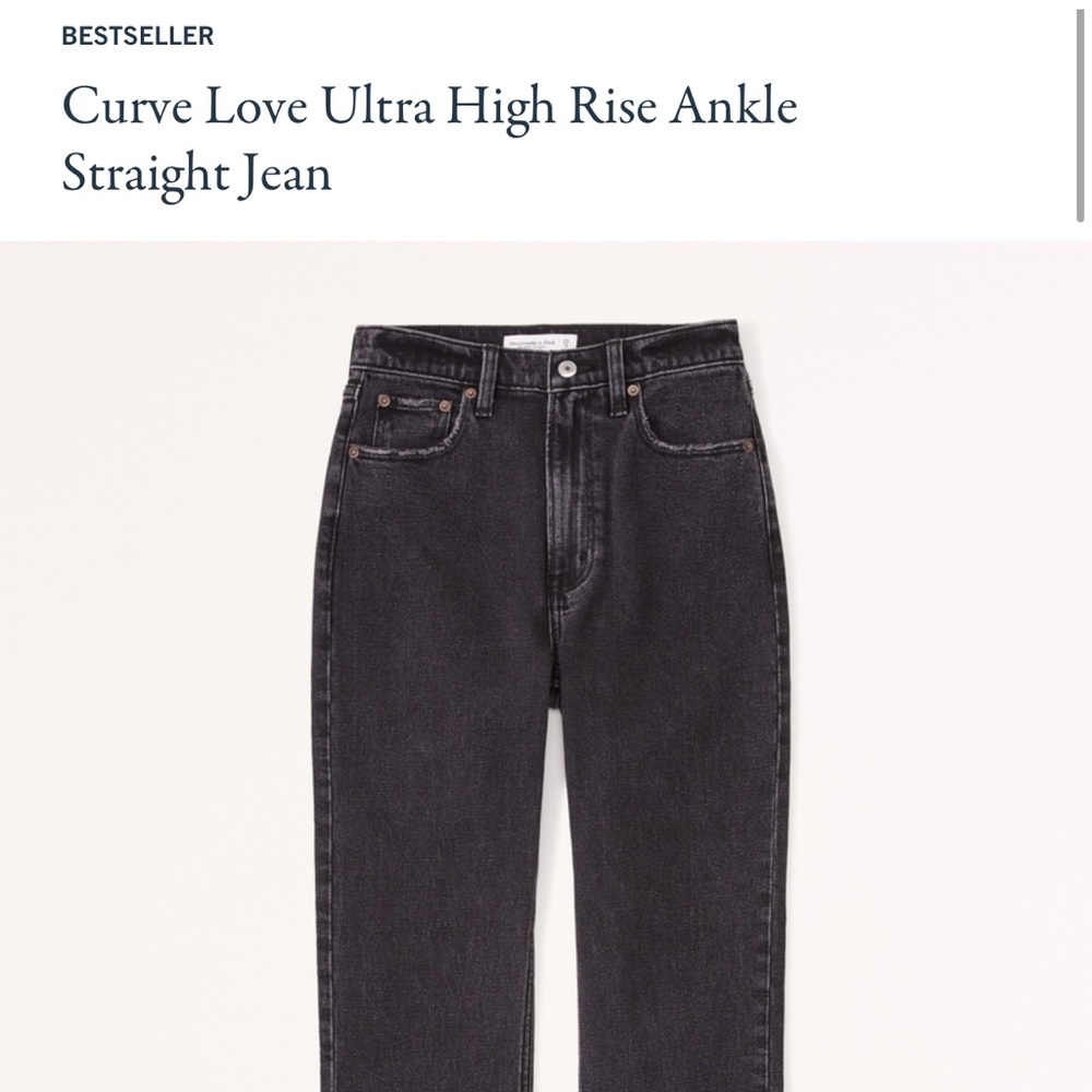 Abercombie Curve Love Ultra High Rise Ankle Straight Jean - Picture 1 of 4